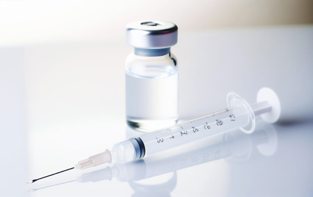 Botox injection vial and syringe