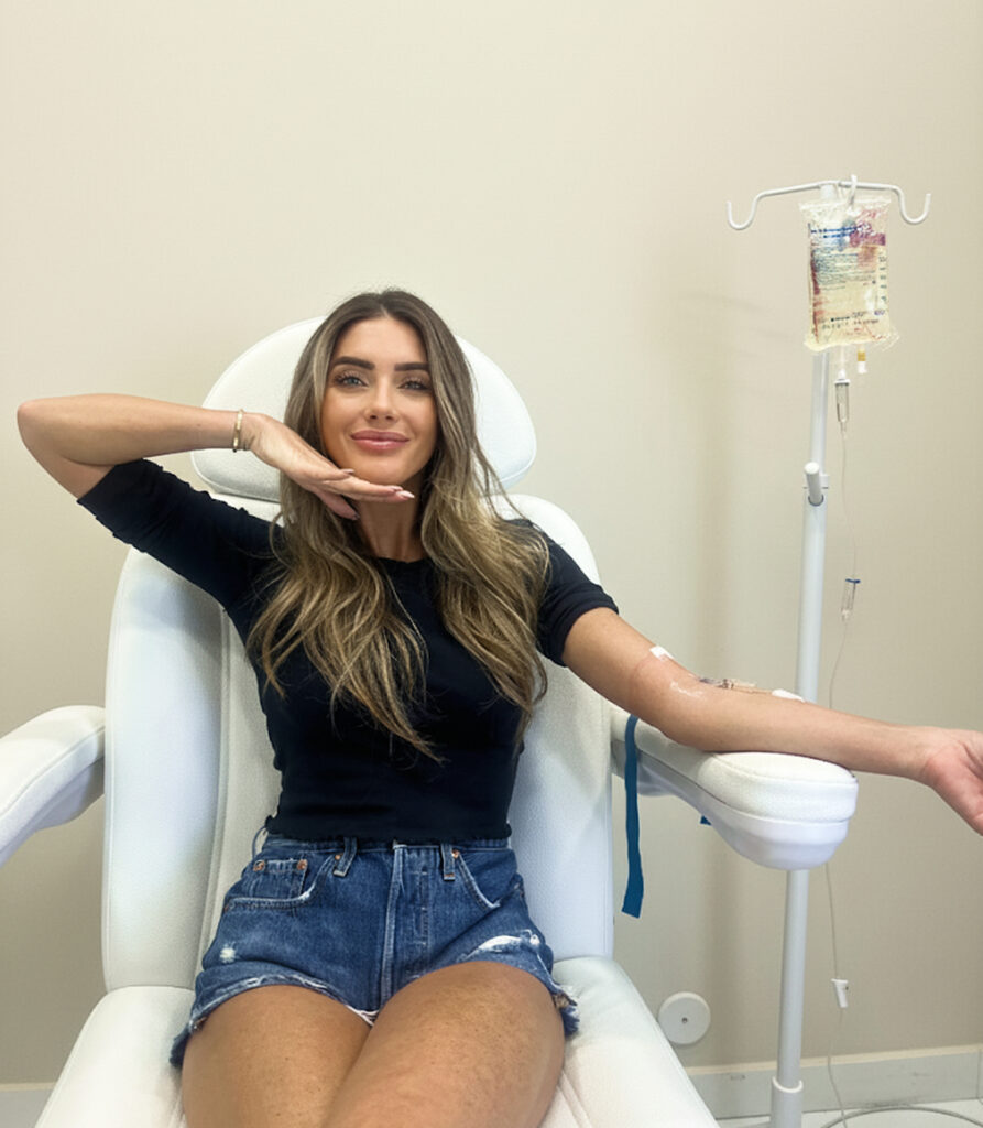 Woman receiving Beauty IV Therapy for improved skin hydration.